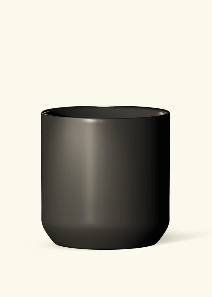 Ceramic Cylinder Planter - pot - CrCy - Bk - 5 - Varnish + Vine - 10